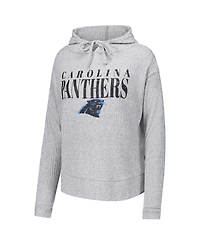 Concepts Sport Women's 2-Piece Gray Carolina Panthers Juniper Long Sleeve Hoodie Top and Shorts Set