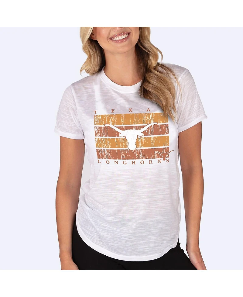 Concepts Sport Women's White Texas Longhorns Infuse Lightweight Slub Knit Top