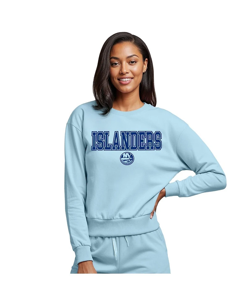 Concepts Sport Women's Light Blue New York Islanders Tonal Pullover Sweatshirt