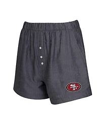 Concepts Sport Women's 2-Pack Charcoal San Francisco 49ers Stripes and Solids Boxer Shorts Set