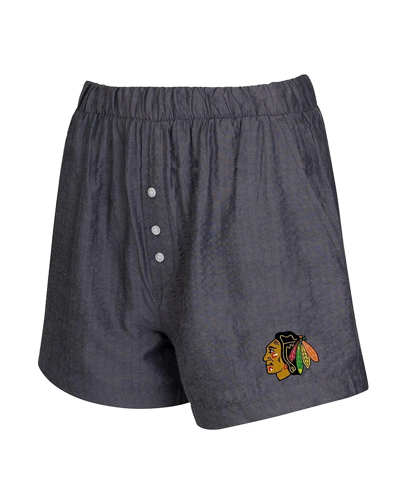 Concepts Sport Women's Charcoal Chicago Blackhawks 2-Pack Boxer Shorts Set