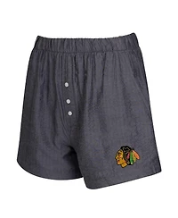 Concepts Sport Women's Charcoal Chicago Blackhawks 2-Pack Boxer Shorts Set