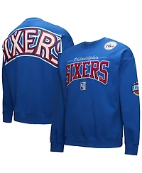 Mitchell & Ness Men's Royal Philadelphia 76ers Hardwood Classics There Back 2.0 Vintage Pullover Sweatshirt