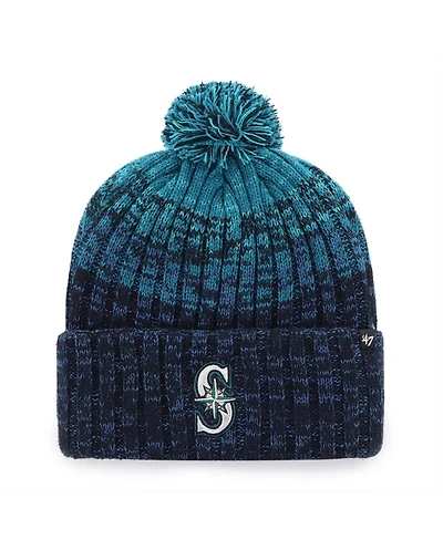 '47 Brand Men's Navy Seattle Mariners Cascade Cuffed Knit with Pom Hat