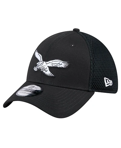 New Era Men's Black Philadelphia Eagles Main Neo 39THIRTY Flex Hat
