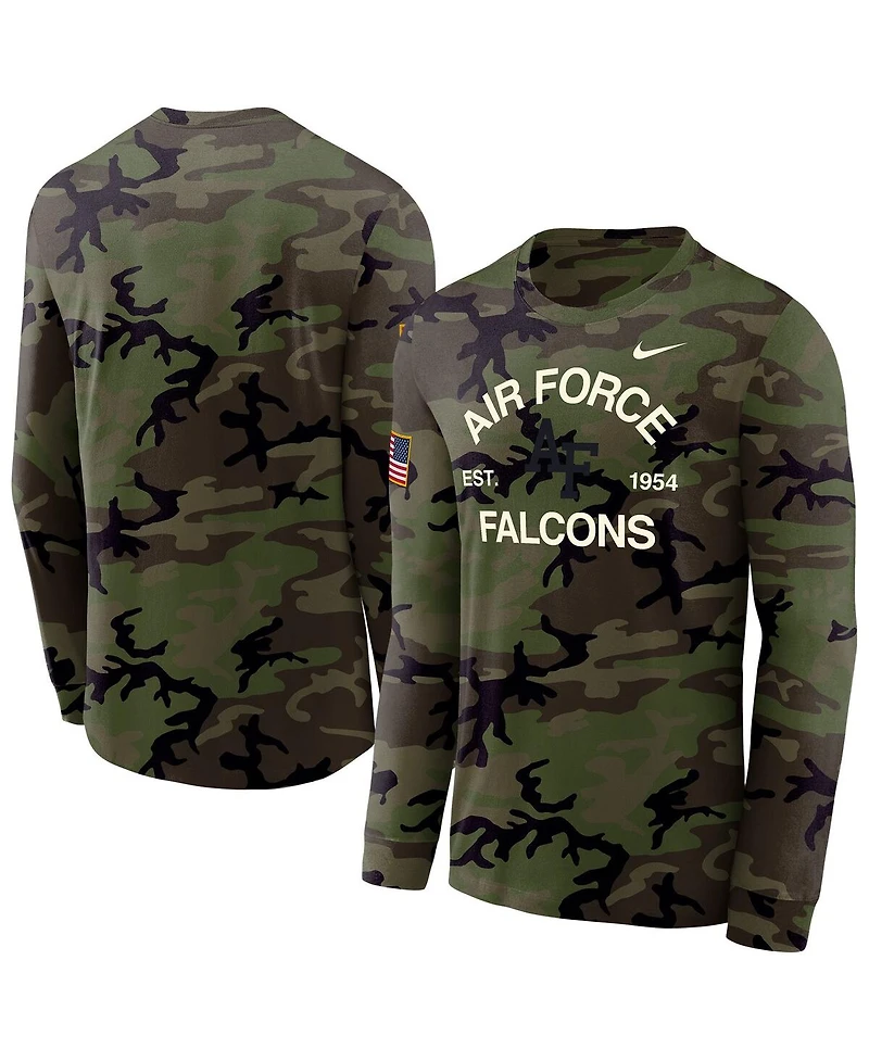 Nike Men's Camo Air Force Falcons 2025 Military Appreciation Legend Dri-fit Long Sleeve T-Shirt