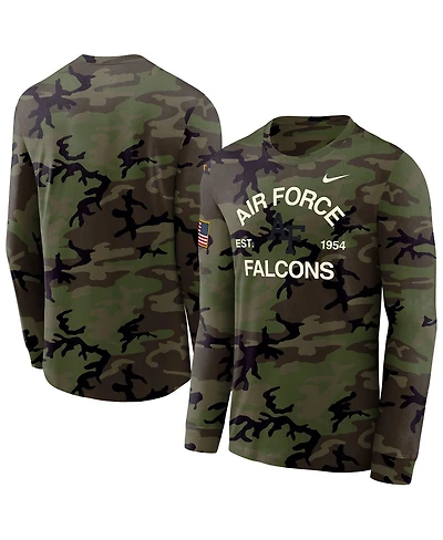 Nike Men's Camo Air Force Falcons 2025 Military Appreciation Legend Dri-fit Long Sleeve T-Shirt