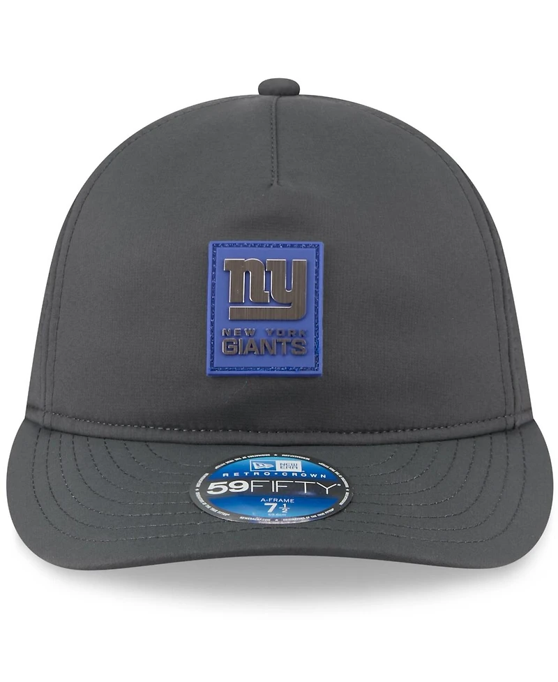 New Era Men's Charcoal York Giants 2025 Sideline Cold Weather Retro Crown 59FIFTY Fitted Hat