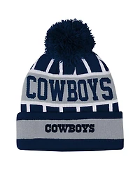 Outerstuff Big Boys and Girls Navy Dallas Cowboys Go Fast Cuffed Knit with Pom Hat