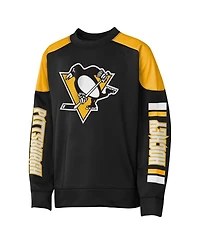 Outerstuff Big Boys and Girls Sidney Crosby Black Pittsburgh Penguins Best Defense Name Number Crewneck Sweatshirt