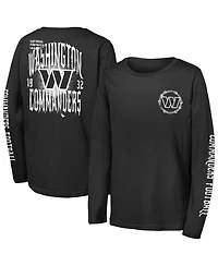 Outerstuff Big Boys and Girls Black Washington Commanders Rumble Long Sleeve T-Shirt