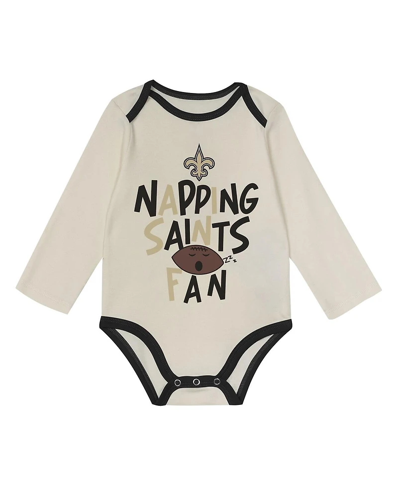 Outerstuff Baby Boys and Girls 3-Pack New Orleans Saints Little Champ Bodysuit Set