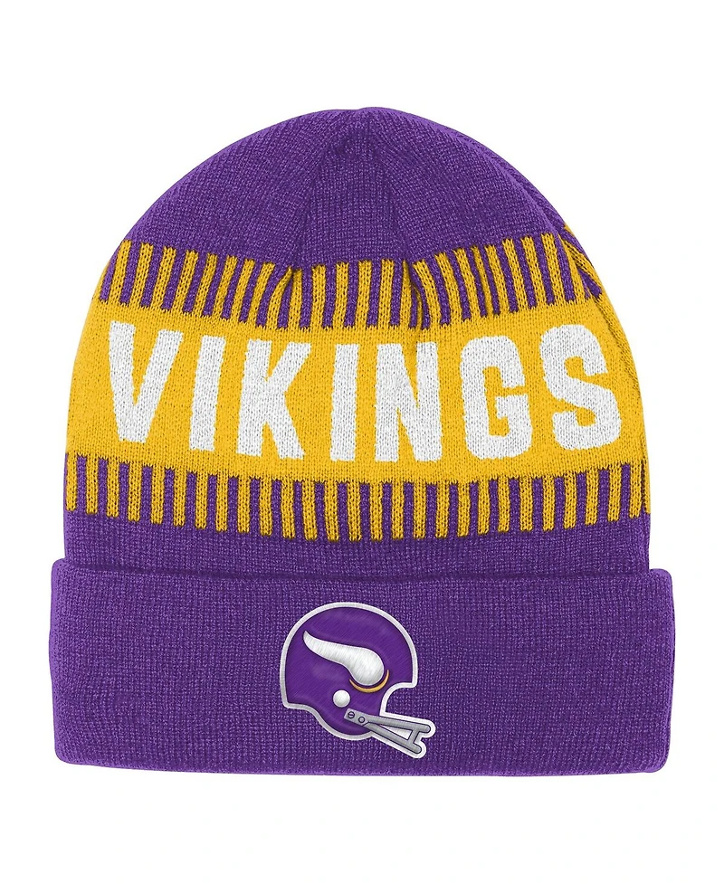 Outerstuff Big Boys and Girls Purple Minnesota Vikings Bright Lights Cuffed Knit Hat