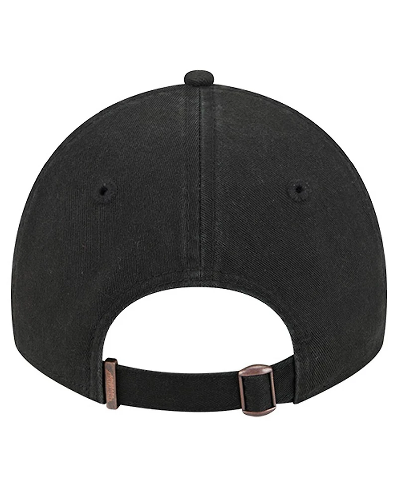 New Era Men's Black Colorado Avalanche Stamp Fabric Applique 9TWENTY Adjustable Hat