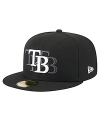 New Era Men's Black Tampa Bay Rays Tri-Hit 59FIFTY Fitted Hat