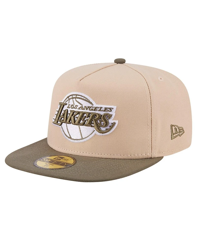 New Era Men's Tan Los Angeles Lakers Color Pack Two-Tone 59FIFTY A-Frame Fitted Hat