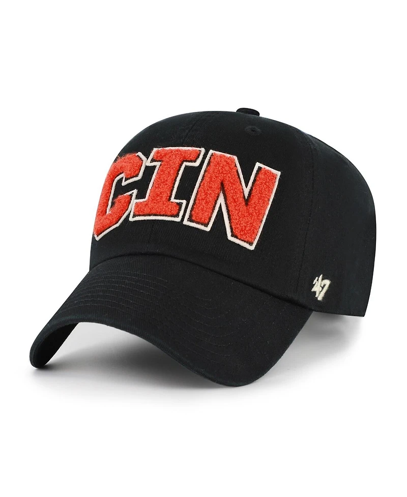 '47 Brand Women's Black Cincinnati Bengals Zoey Clean Up Adjustable Hat