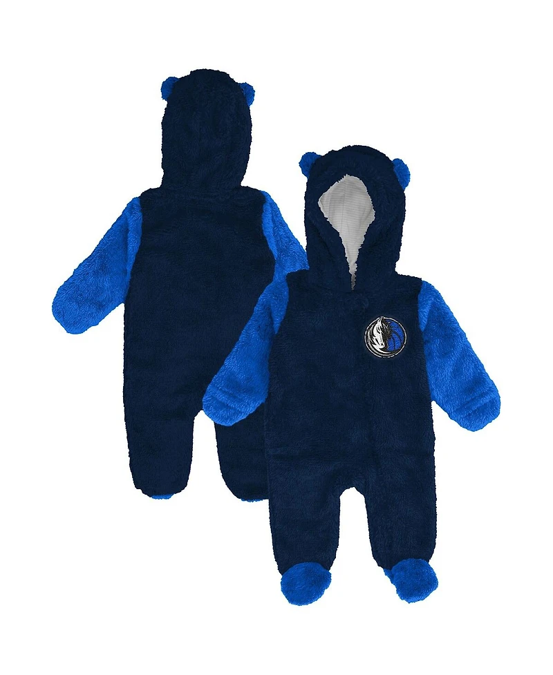 Outerstuff Newborn Navy Dallas Mavericks Stay Napping Fleece Bunting Full-Zip Hooded Sleeper