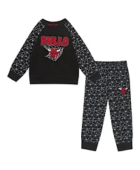 Outerstuff Toddler 2-Piece Black Chicago Bulls Nothing But Net Fleece Sweatshirt and Pants Set