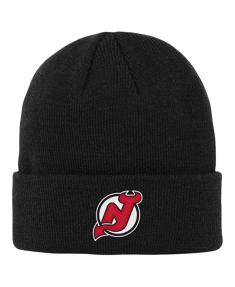 Outerstuff Big Boys and Girls Black New Jersey Devils 2.0 Essential Cuffed Knit Hat