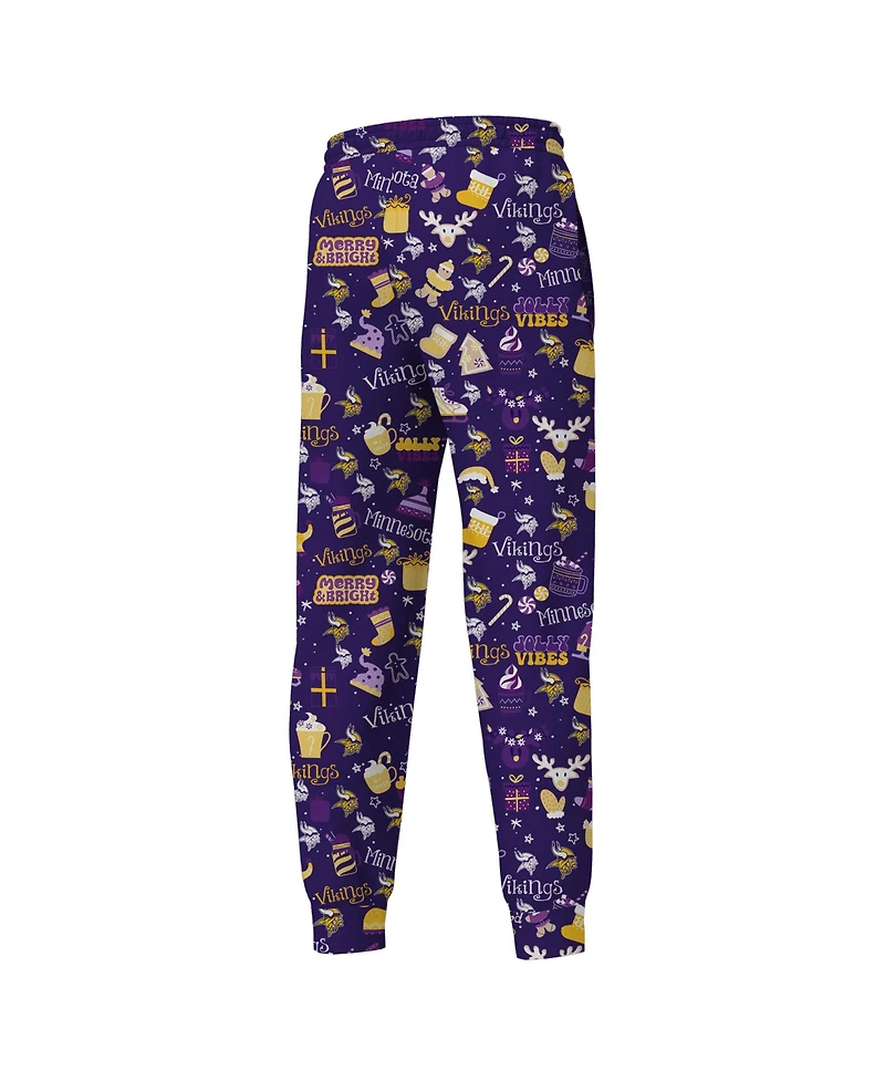 Outerstuff Big Boys and Girls Purple Minnesota Vikings Chestnut Holiday Sleep Set