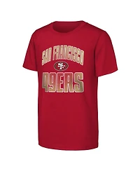 Outerstuff Big Boys and Girls Scarlet San Francisco 49ers Never Quit 2-Pack T-Shirt Set