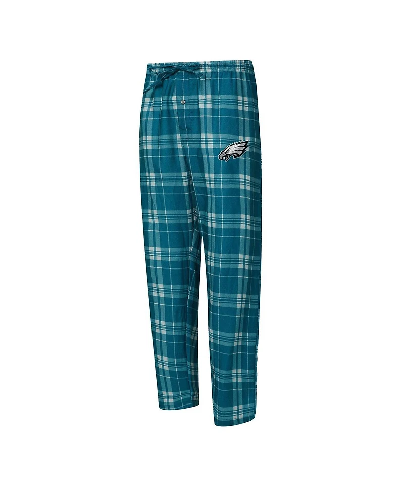 Concepts Sport Men's 2-Piece Midnight Green/Gray Philadelphia Eagles Regulate Long Sleeve T-Shirt and Plaid Pant Set