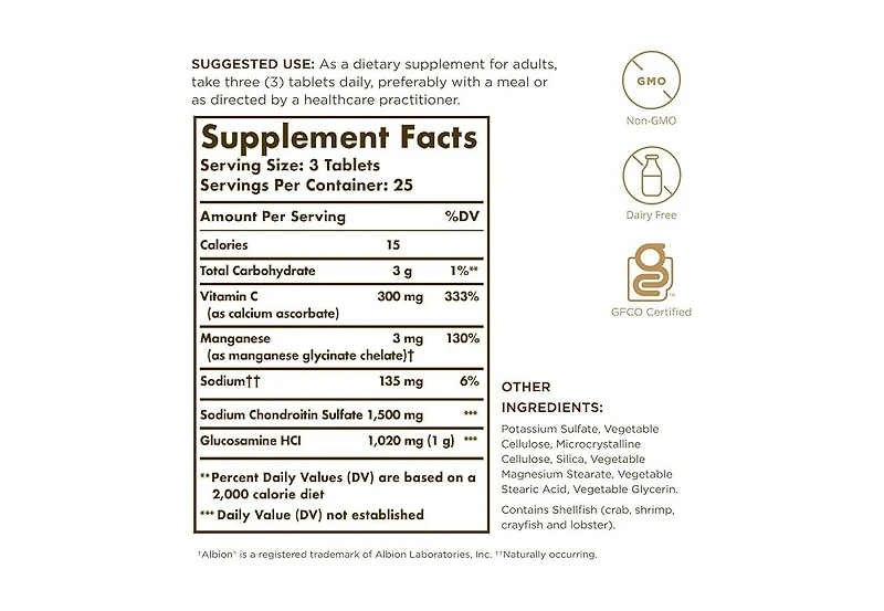 Solgar Extra Strength Glucosamine Chondroitin Complex Tablets ,75 Tabs