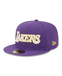 New Era Men's Purple Los Angeles Lakers Jersey Hook Statement Edition 59FIFTY Fitted Hat