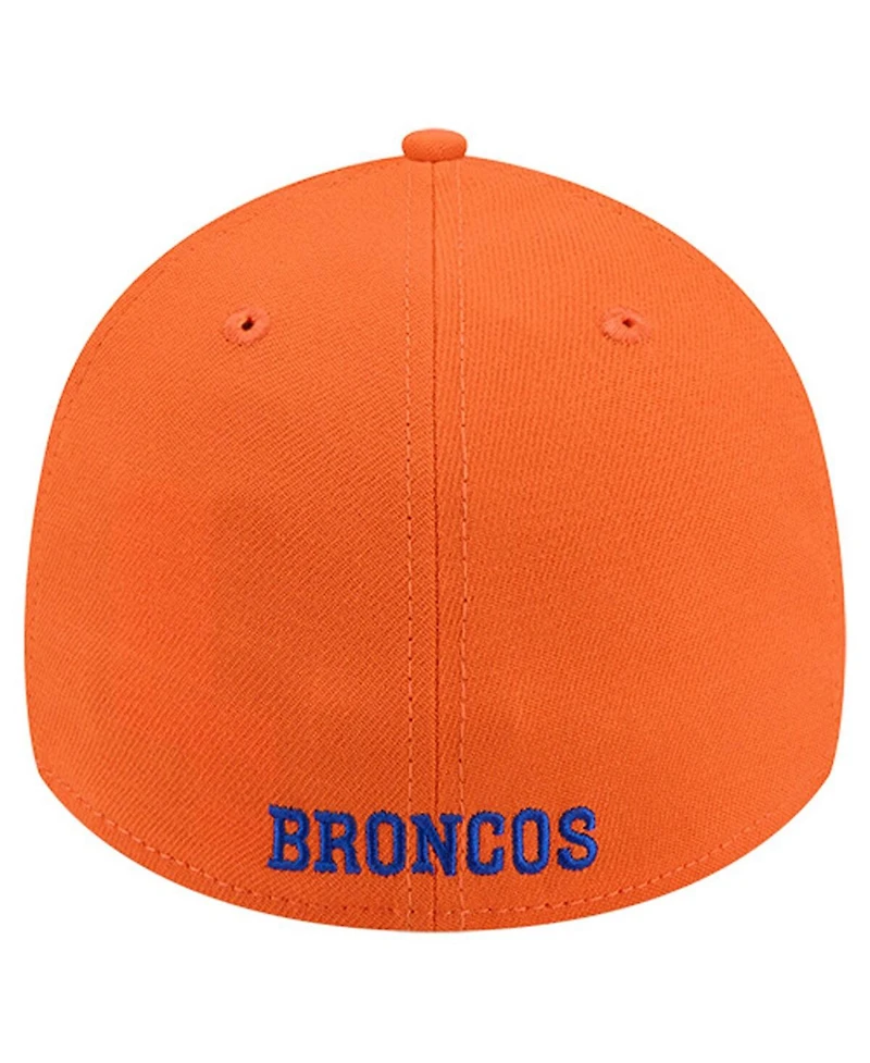 New Era Men's Orange Denver Broncos Overlap Logo 39THIRTY Stretch Fit Hat