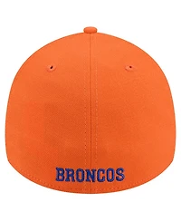 New Era Men's Orange Denver Broncos Overlap Logo 39THIRTY Stretch Fit Hat