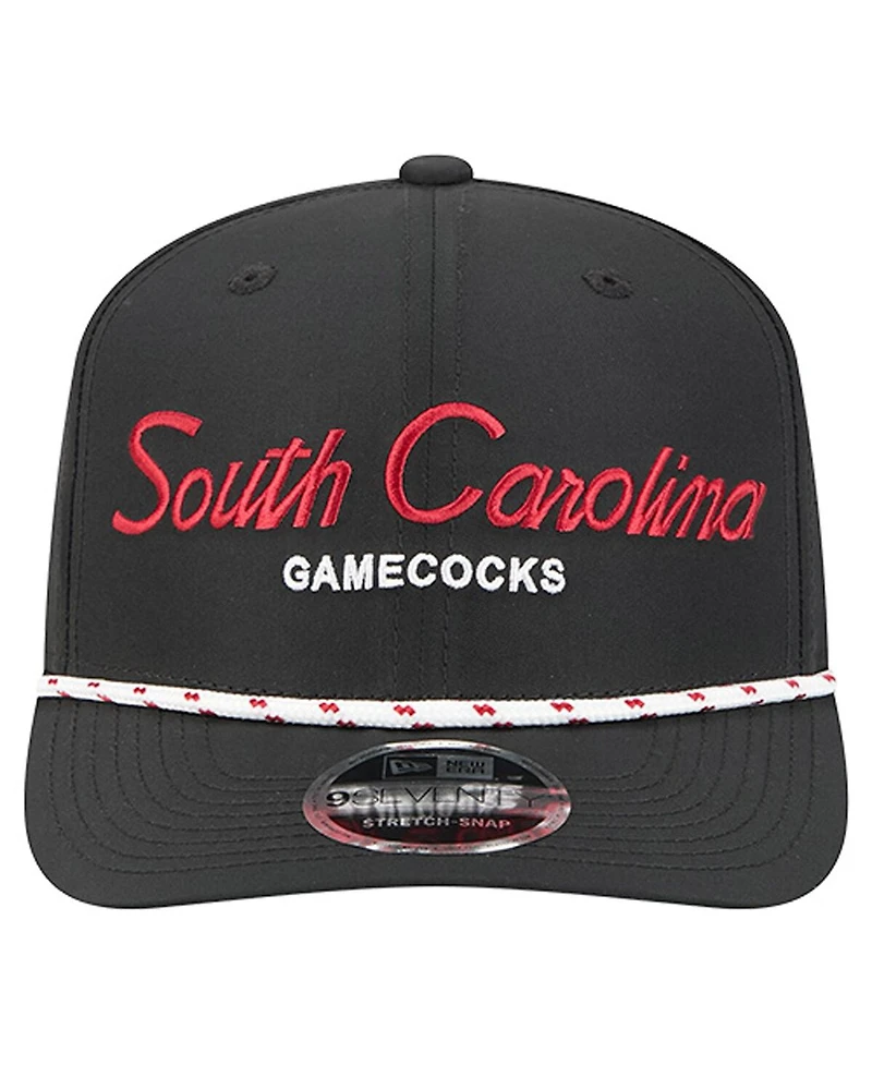 New Era Men's Black South Carolina Gamecocks Script Performance Rope 9SEVENTY Adjustable Hat