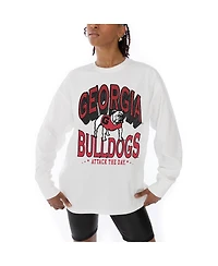 Gameday Couture Women's White Georgia Bulldogs Midweight Oversized Long Sleeve T-Shirt