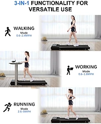 DeerRun Walking Pad Mini 80cm belt Under Desk Treadmill ,2 in 1 Portable Treadmill for Home/Office/Exercise