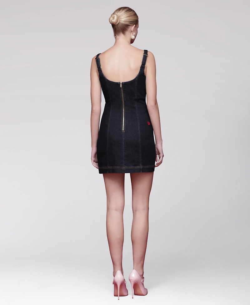 Avec Les Filles Women's Heart Patch Applique Mini Dress