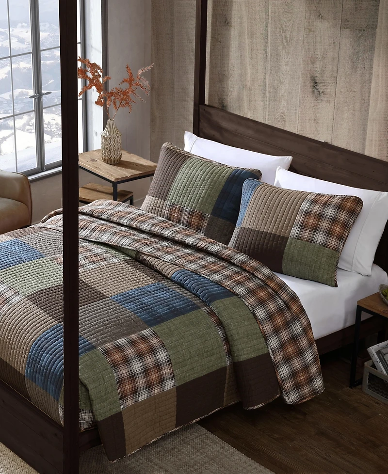 Eddie Bauer Classic Patchwork Cotton Reversible 2-Pc. Quilt Set, Twin