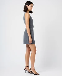 French Connection Women's Minka Pinstripe Belted Boat Neck Mini Dress