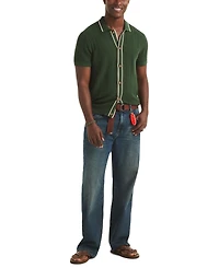 Nautica Men's Textured Open Front Polo Sweater