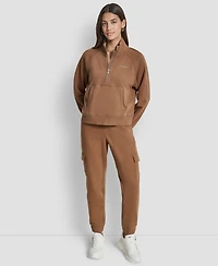 Dkny Sport Women's Studded-Logo Half-Zip Sweatshirt