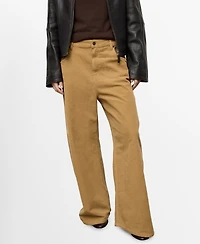 Mango Women's Wide-Leg Corduroy Jeans