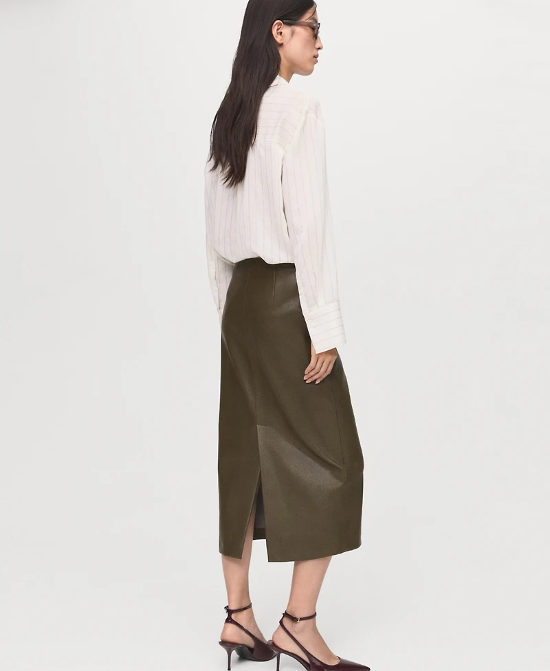 Mango Women's Faux-Leather Pencil Skirt