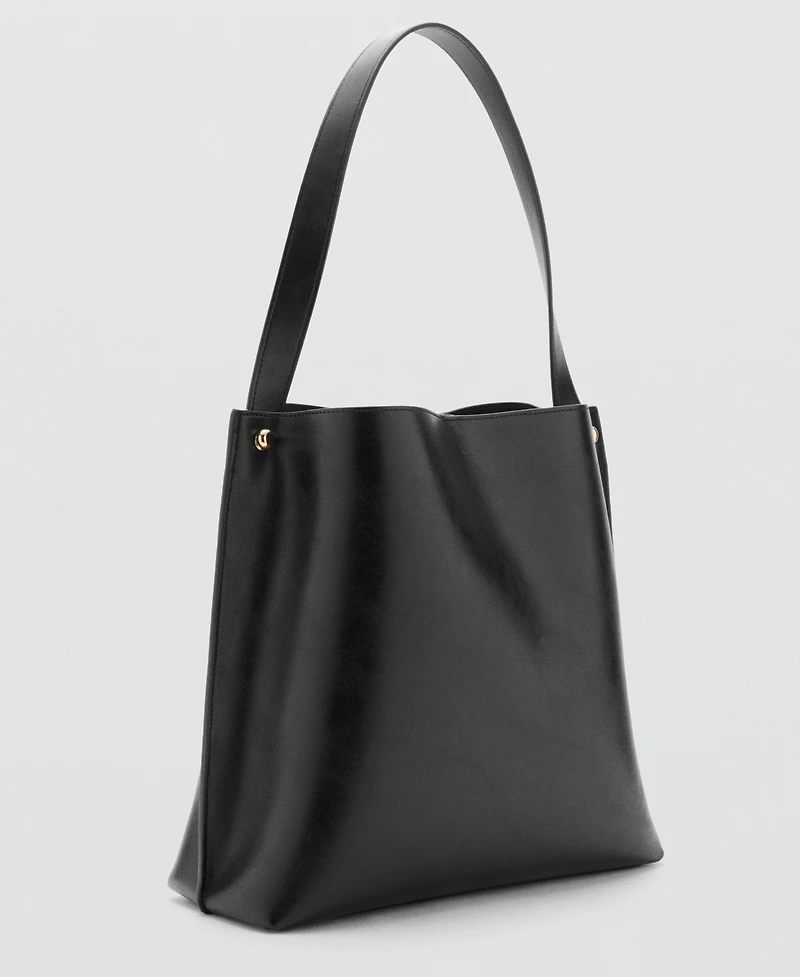 Mango Women's Metal Details Bucket Bag