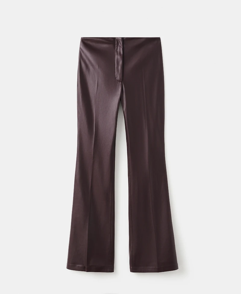 Mango Women's Leather-Effect Slim-Fit Pants