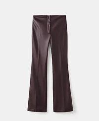 Mango Women's Leather-Effect Slim-Fit Pants