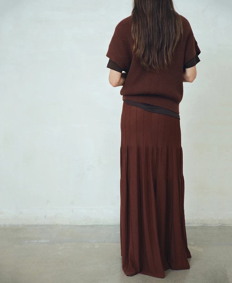 Mango Women's Seam Detail Knitted Long Skirt