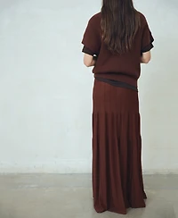 Mango Women's Seam Detail Knitted Long Skirt