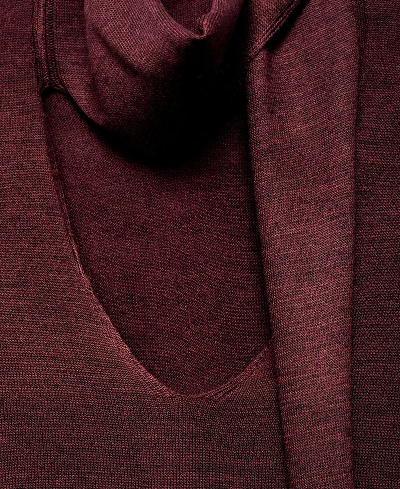 Mango Women's Scarf Detail V-Neck Sweater