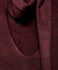 Mango Women's Scarf Detail V-Neck Sweater