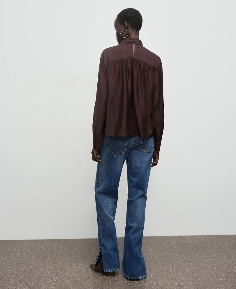 Mango Women's Foulard Textured Blouse