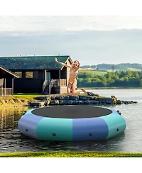 Skonyon 10 Feet Inflatable Splash Padded Water Bouncer Trampoline